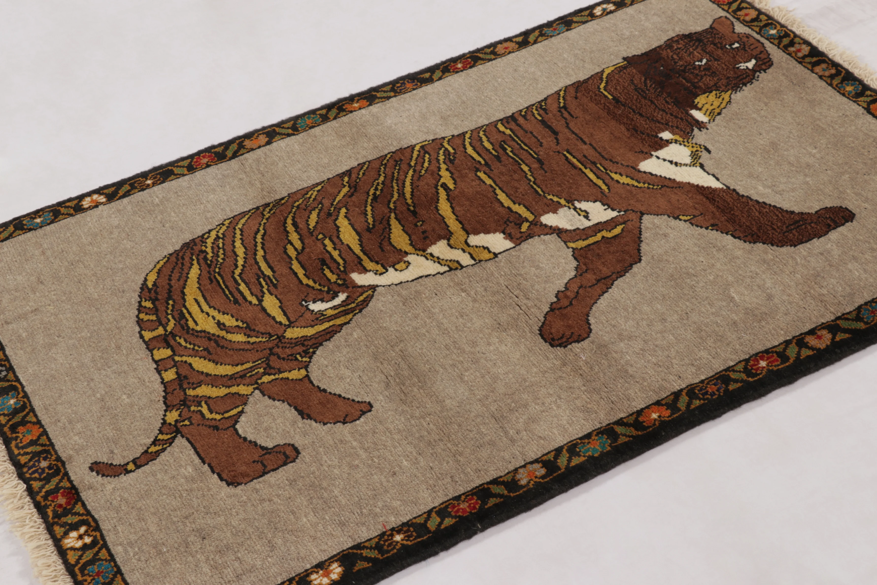 Vintage Gabbeh Pictorial Rug