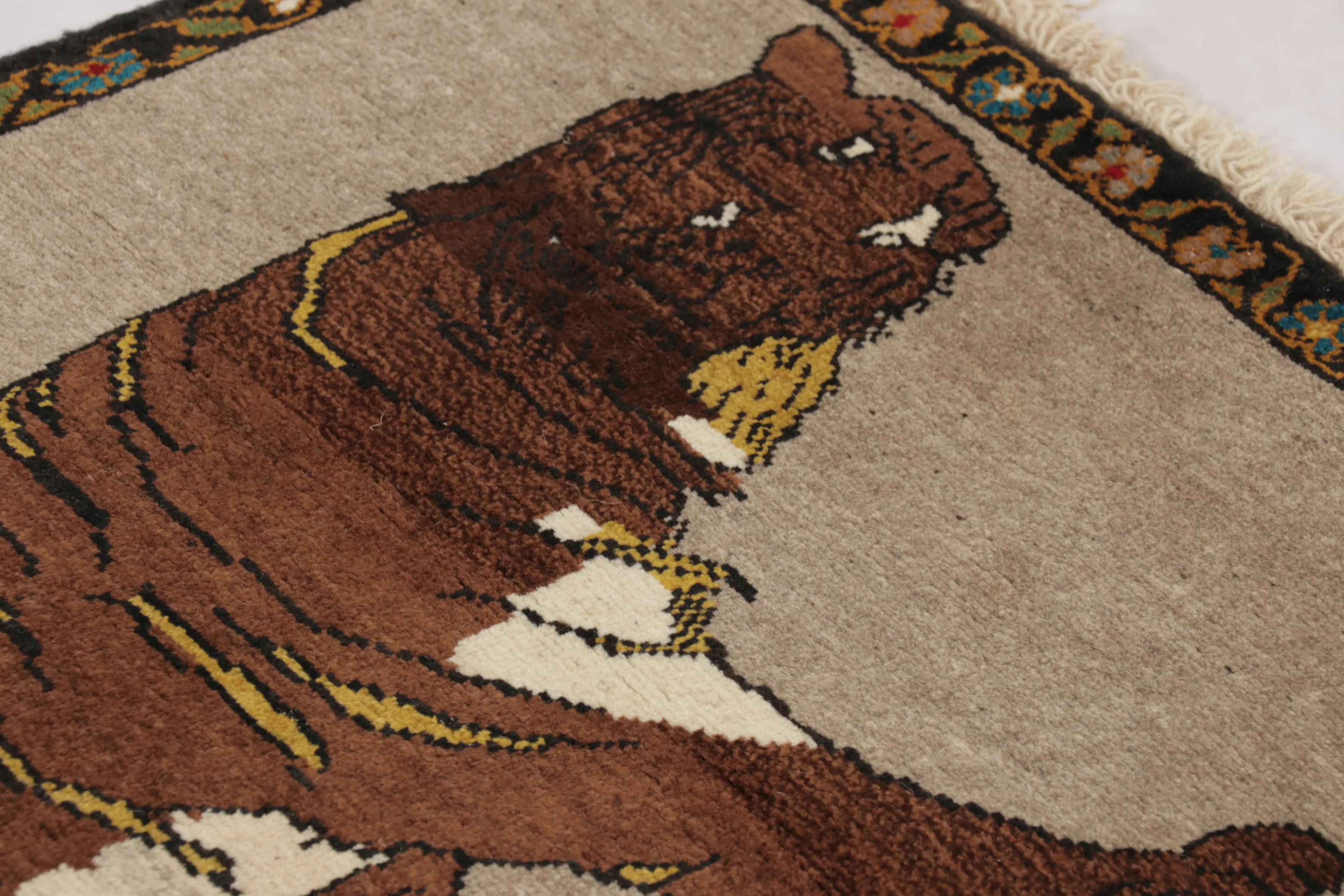 Vintage Gabbeh Pictorial Rug