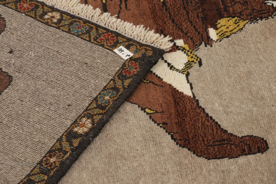 Vintage Gabbeh Pictorial Rug