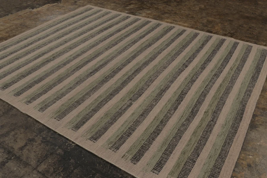 Contemporary Scandinavian Striped Flatweave