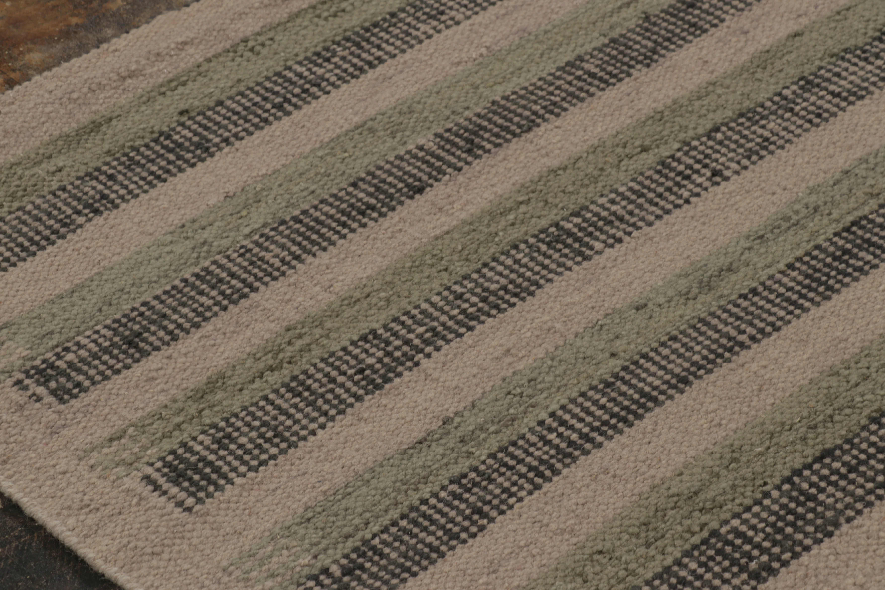 Contemporary Scandinavian Striped Flatweave