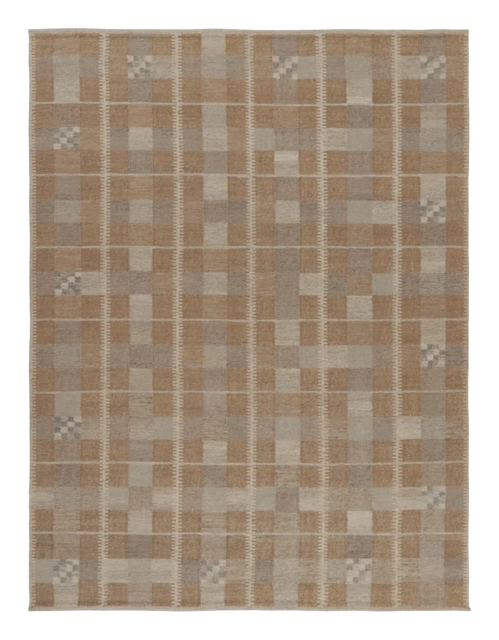 Rug & Kilim’s Oversized Contemporary Scandinavian Custom Flatweave in Brown