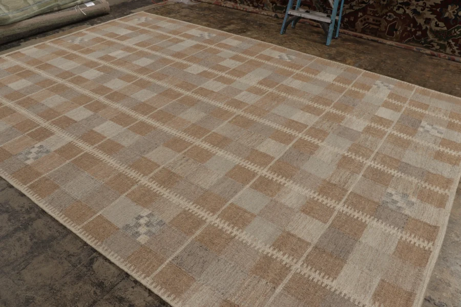 Oversized Contemporary Scandinavian Geometric Flatweave