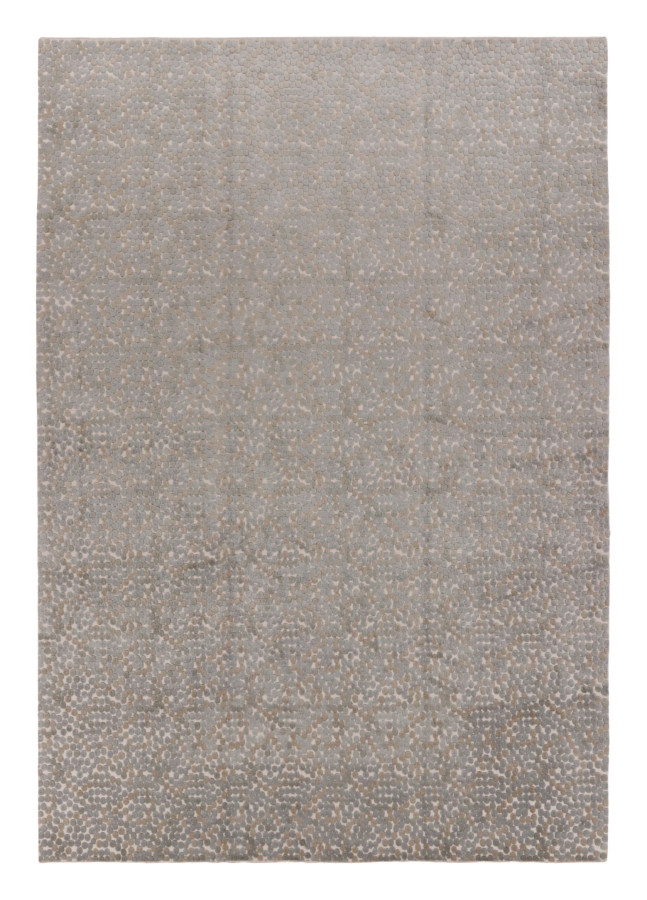 Rug & Kilim's Oversized Contemporary Custom Rug in Gray & Taupe Pebble Motifs