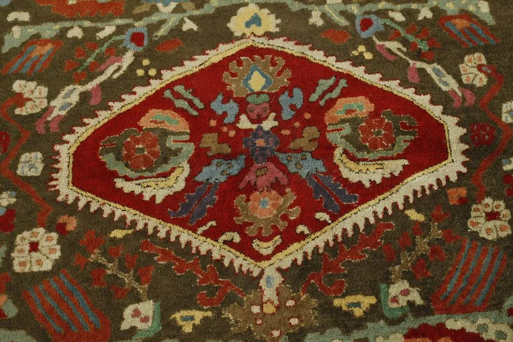 Antique Tetex Hooked Medallion Rug