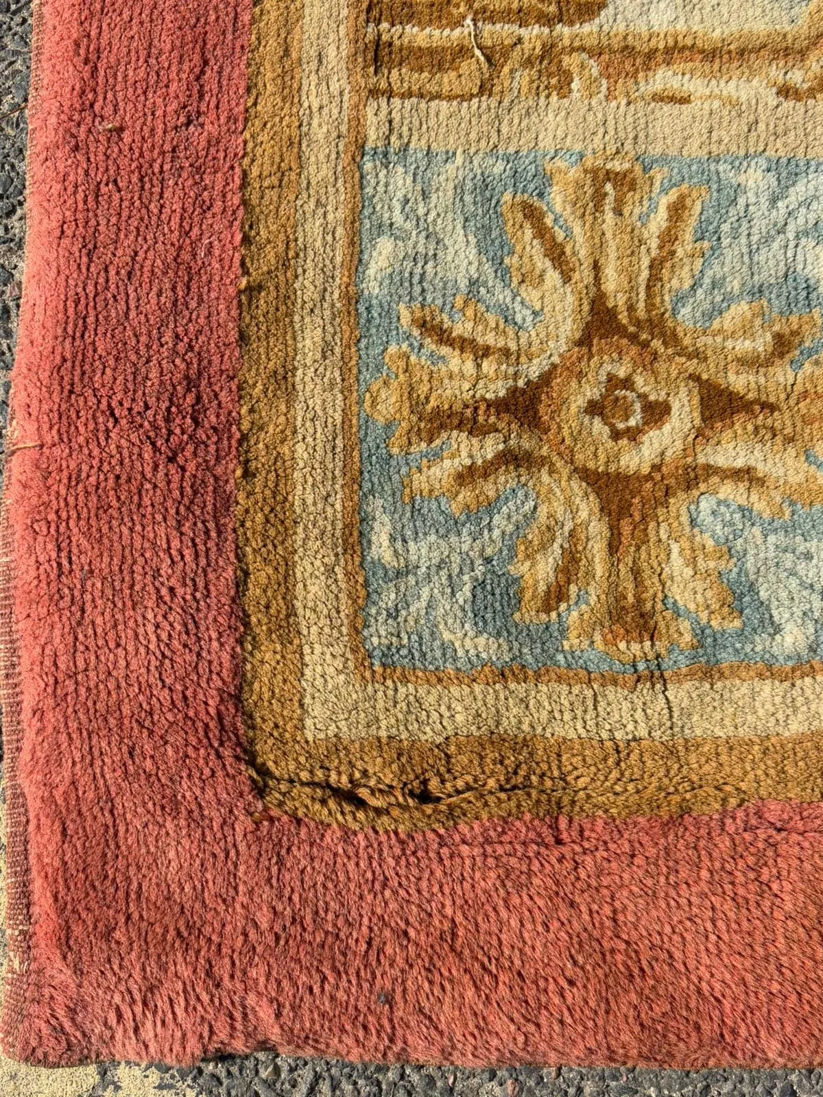 Antique Aubusson Medallion Rug