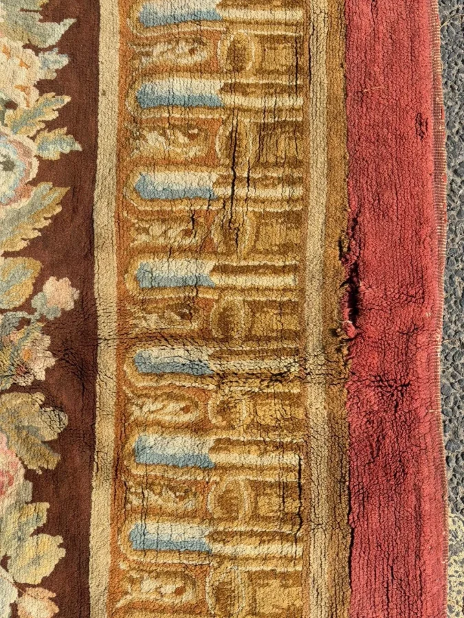 Antique Aubusson Medallion Rug