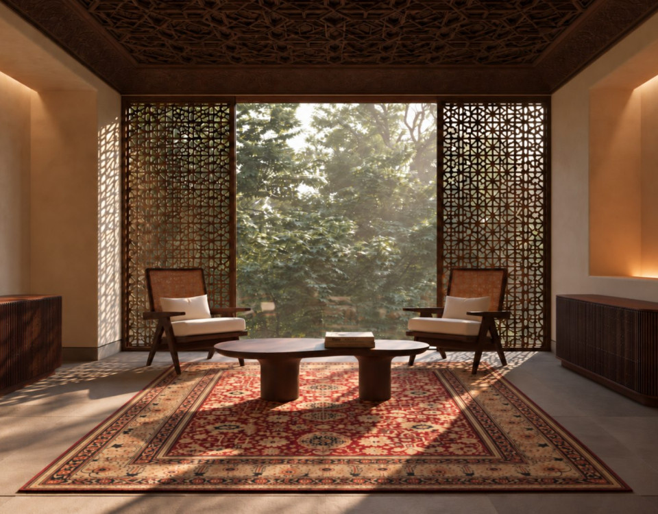 Turn of the Century Antique Agra Rug 1