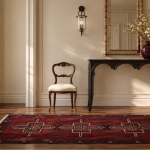 Antique Persian Farahan Gift-Sized Square Rug with Diamond Motifs - Rug & Kilim