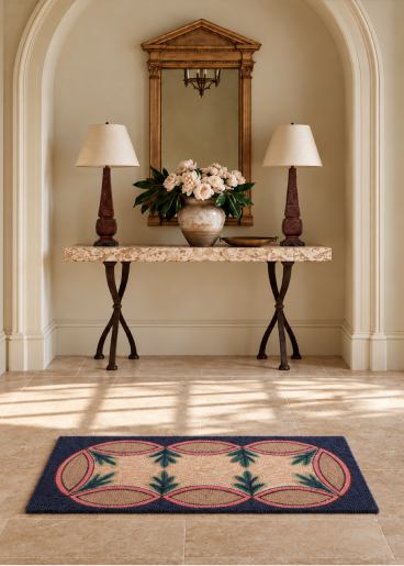 Signed Vintage Abstract Tapestry Spring by the Sea in Oceanic Hues - Rug & Kilim
