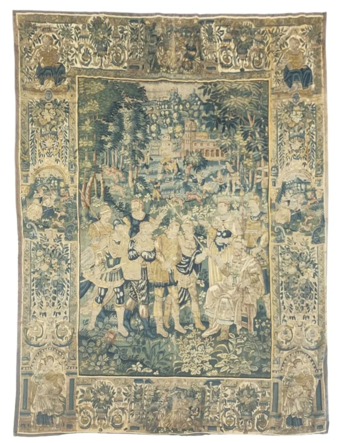 Antique 17th Century Belgian Tapestry with Mythological Narrative Pictorials - Rug & Kilim