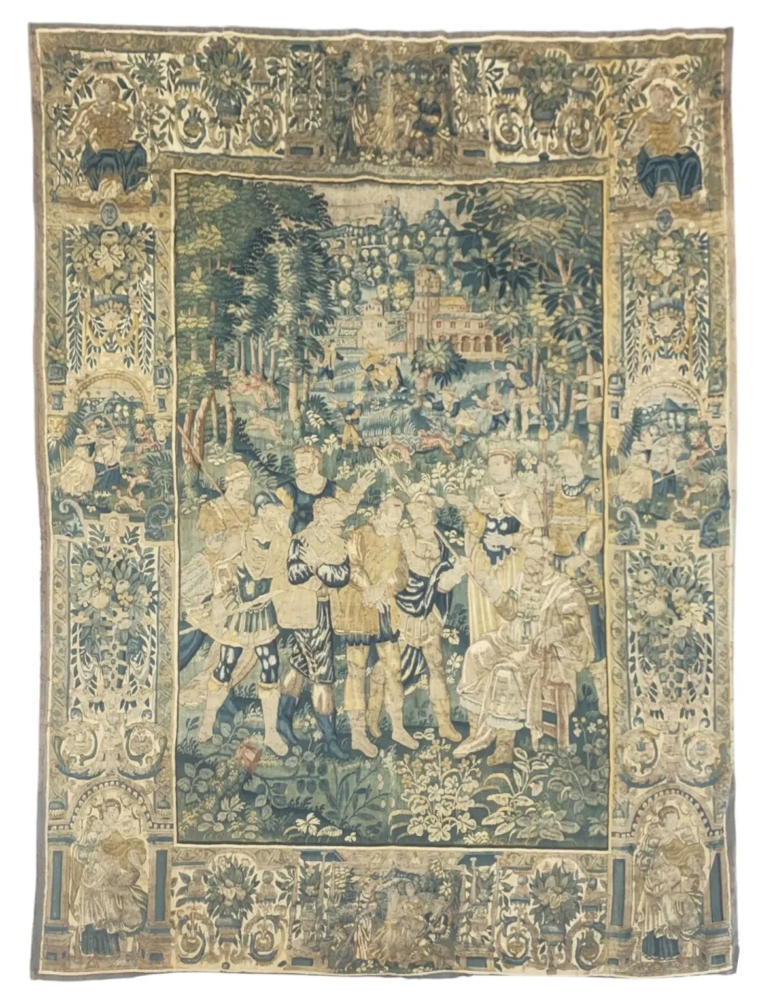 Antique Belgian Pictorial Tapestry